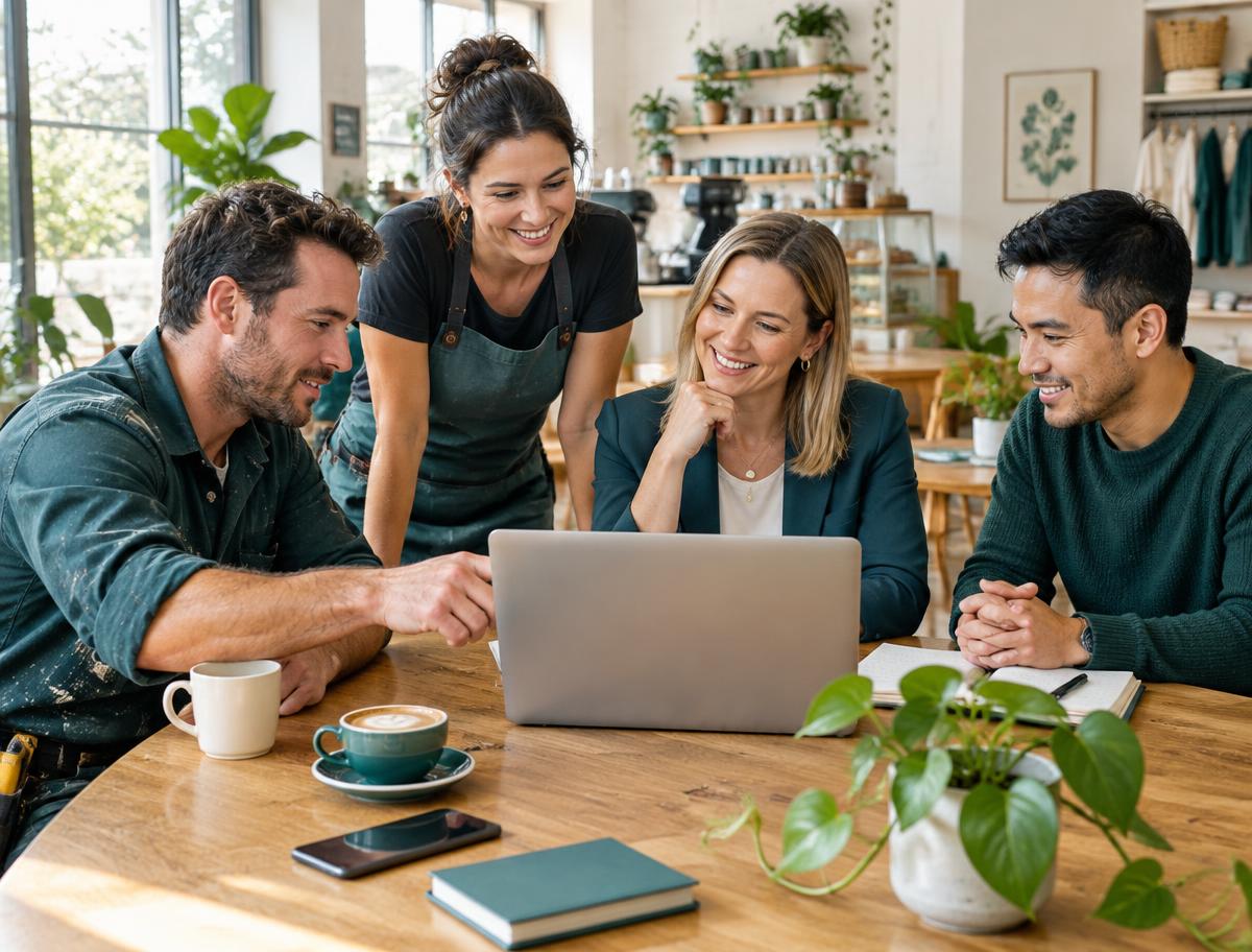 Small business owners sharing ideas